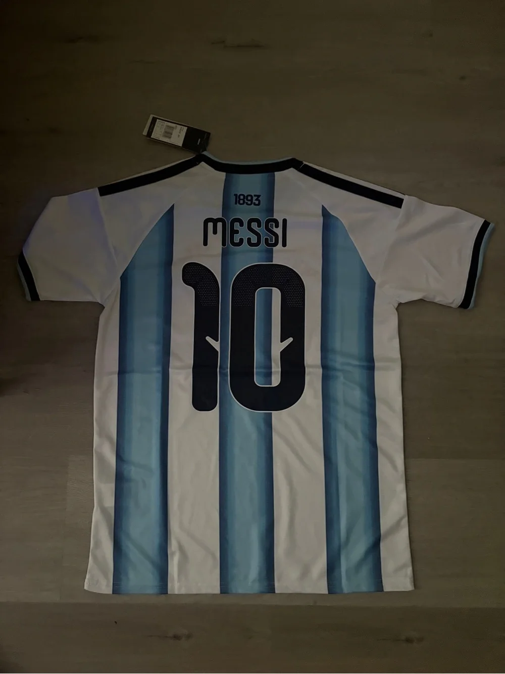 adidas Argentina Home Soccer Jersey - White & Light Blue Stripes